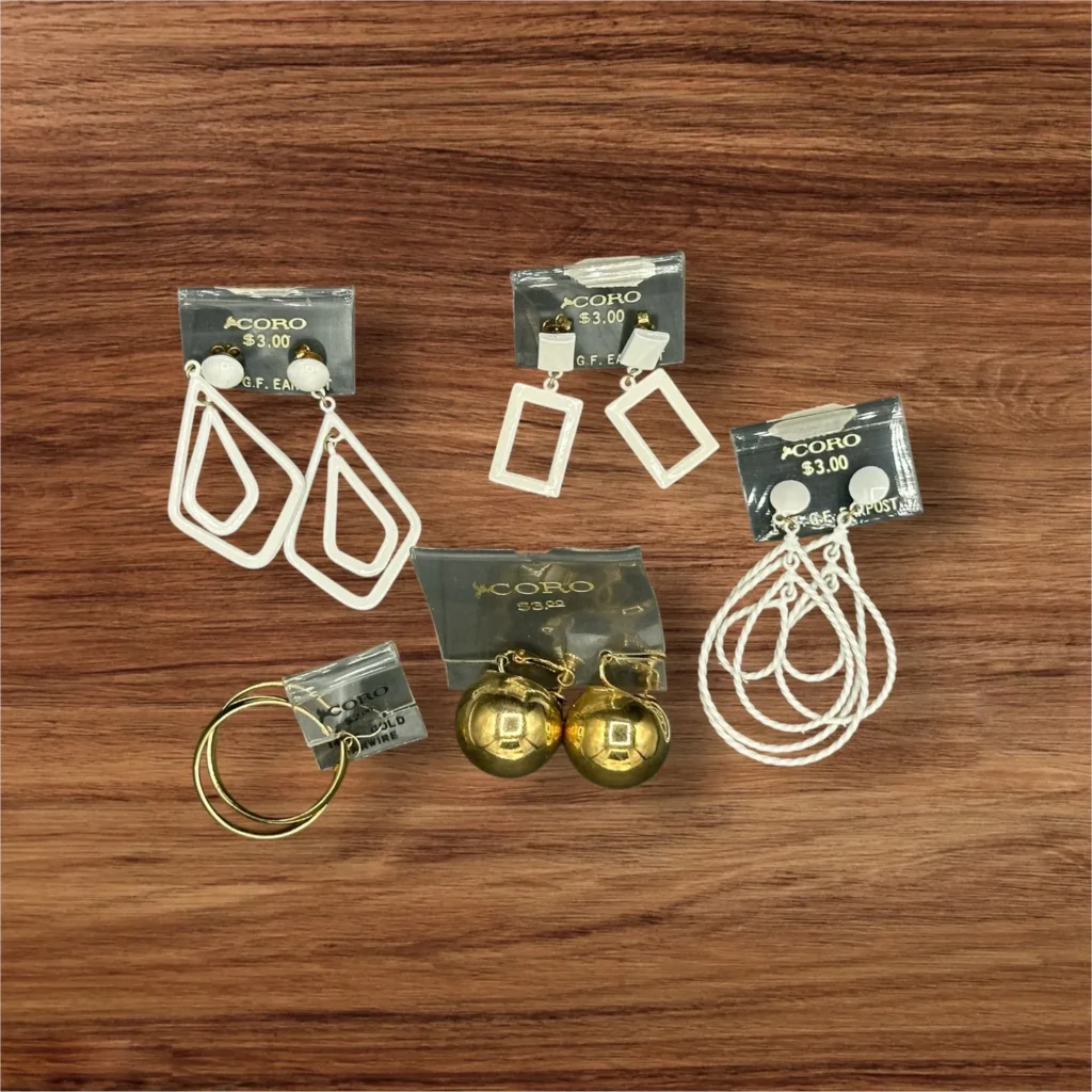 Lot of 5 Coro Jewelry New Old Stock Vintage Earrings