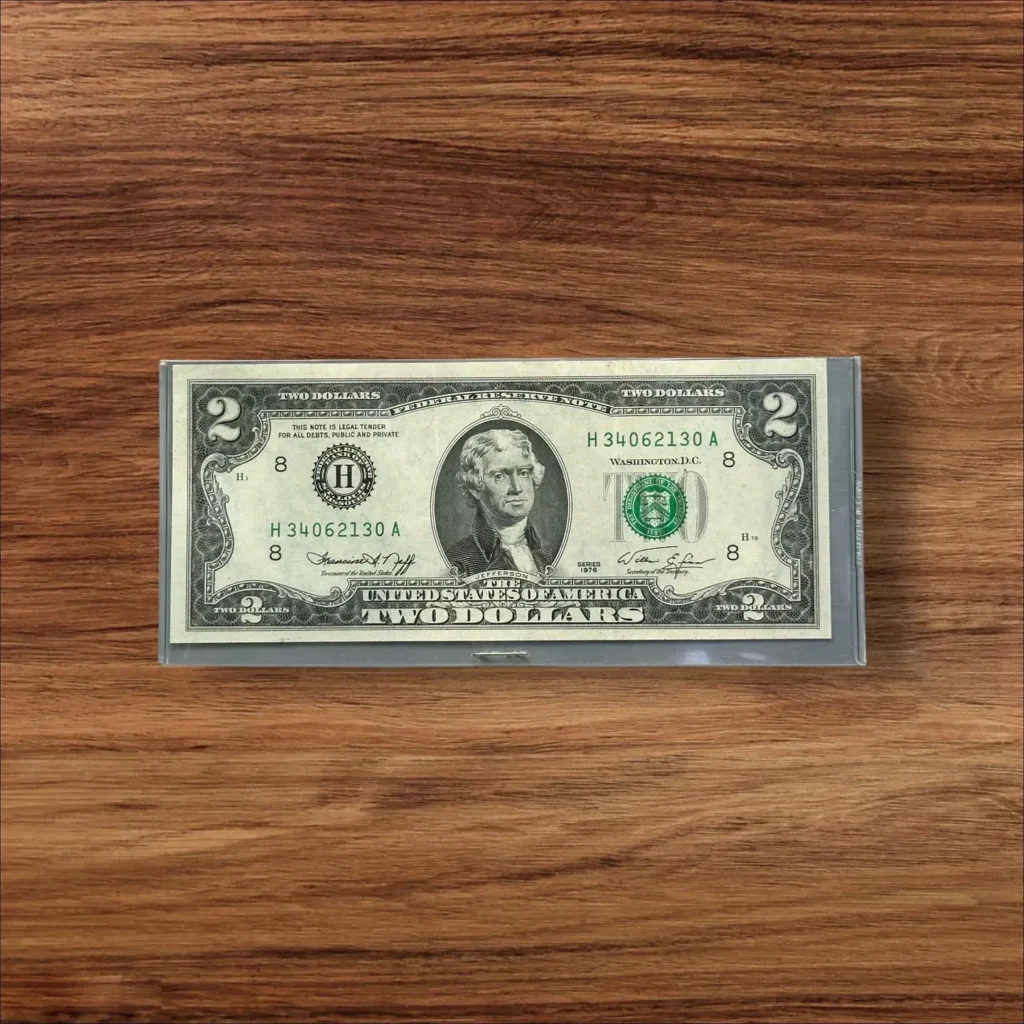 Vintage 2 Dollar Bill