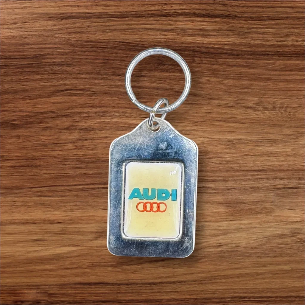 Vintage AUDI Keyring Blue Red