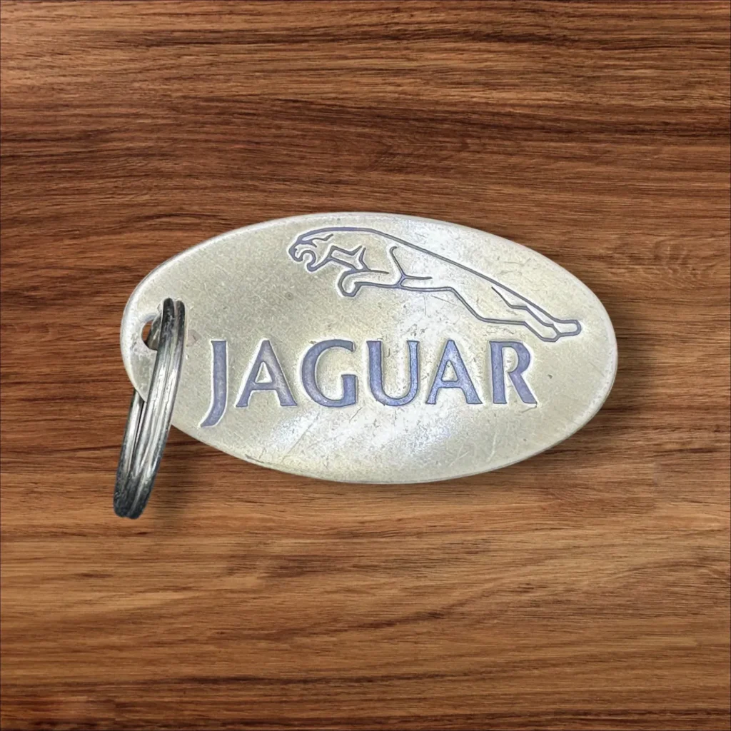 Vintage Brass JAGUAR Keyring
