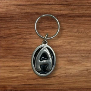 Vintage Brass Keyring Letter A