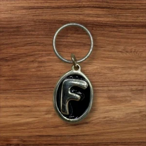 Vintage Brass Keyring Letter F