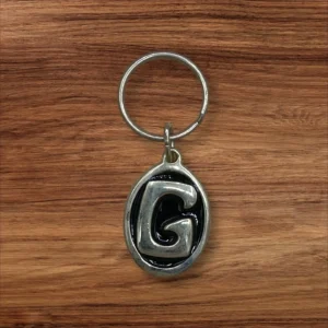 Vintage Brass Keyring Letter G