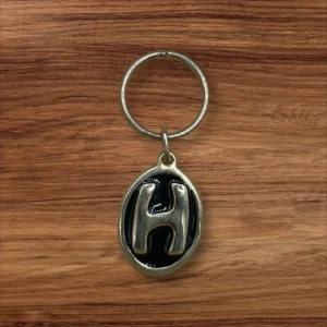 Vintage Brass Keyring Letter H