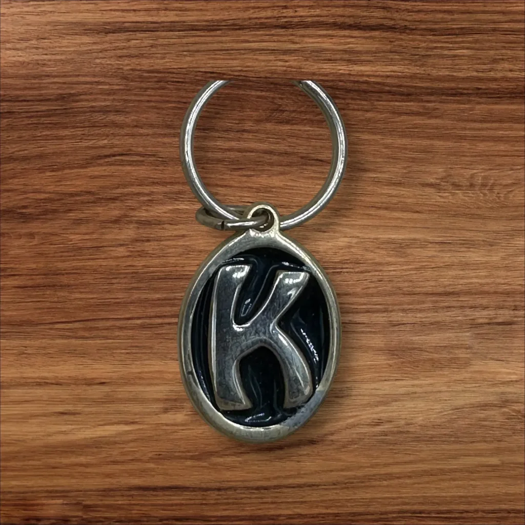 Vintage Brass Keyring Letter K