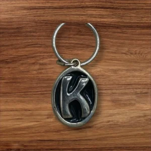 Vintage Brass Keyring Letter K
