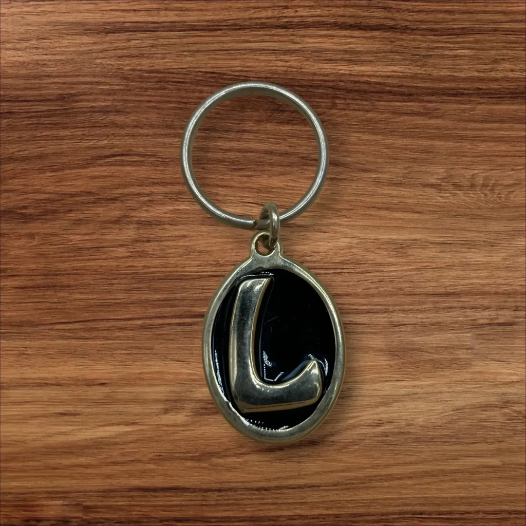 Vintage Brass Keyring Letter L