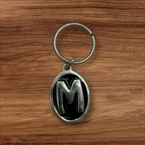 Vintage Brass Keyring Letter M