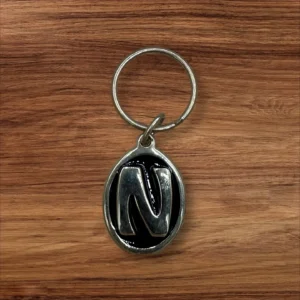 Vintage Brass Keyring Letter N
