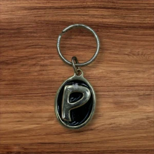 Vintage Brass Keyring Letter P