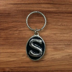Vintage Brass Keyring Letter S