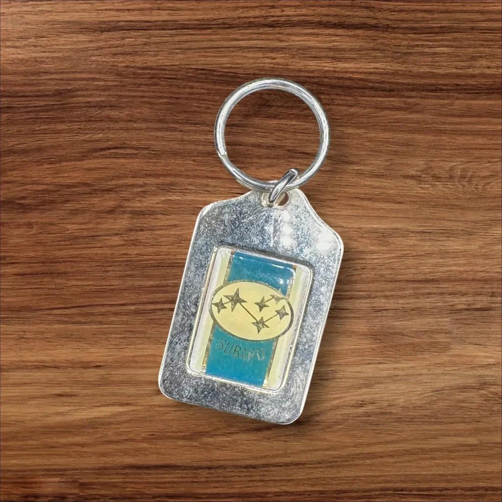 Vintage Subaru Brass Keyring